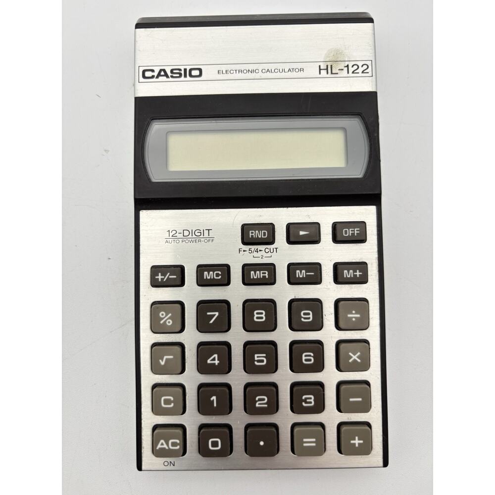 CASIO Retro Calculator HL-122 12-Digit Battery Powered Tested True Vintage Japan